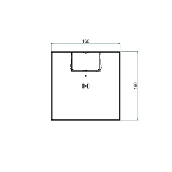 Produktbild UBD 167 051  -  Unterflur-Bodendose UBD 160 small inkl. Deckel, flach (SVZ), ohne Kante, 5mm Vertiefung und 1 Schnurauslass